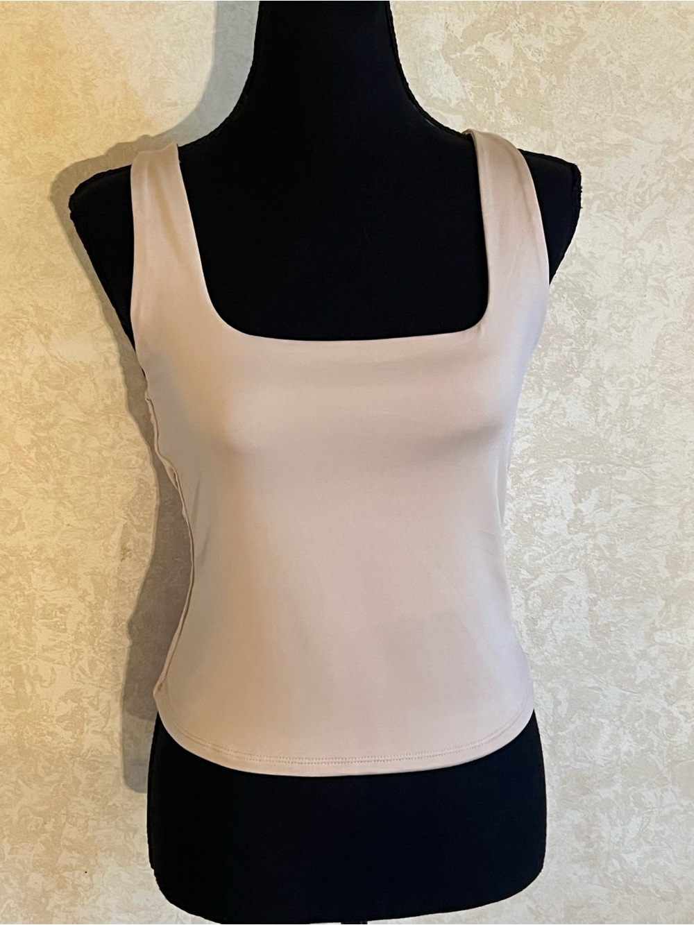 Olive & Oak Square Neck Tank Top in Light Beige